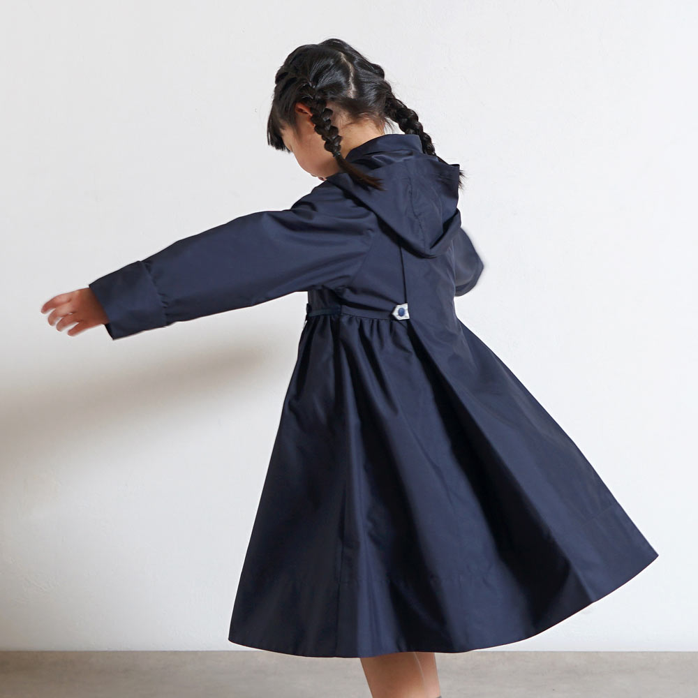 お受験ギャザー2wayコート ネイビー 105-115・115-125・125-135cm