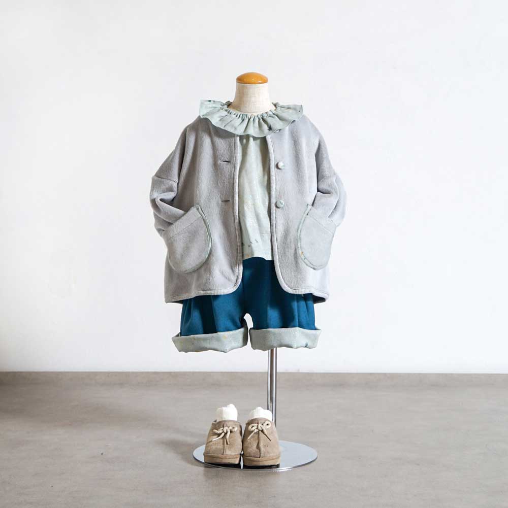 シャギーウォームブルゾン グレー 80-90・ 90-100・100-110cm