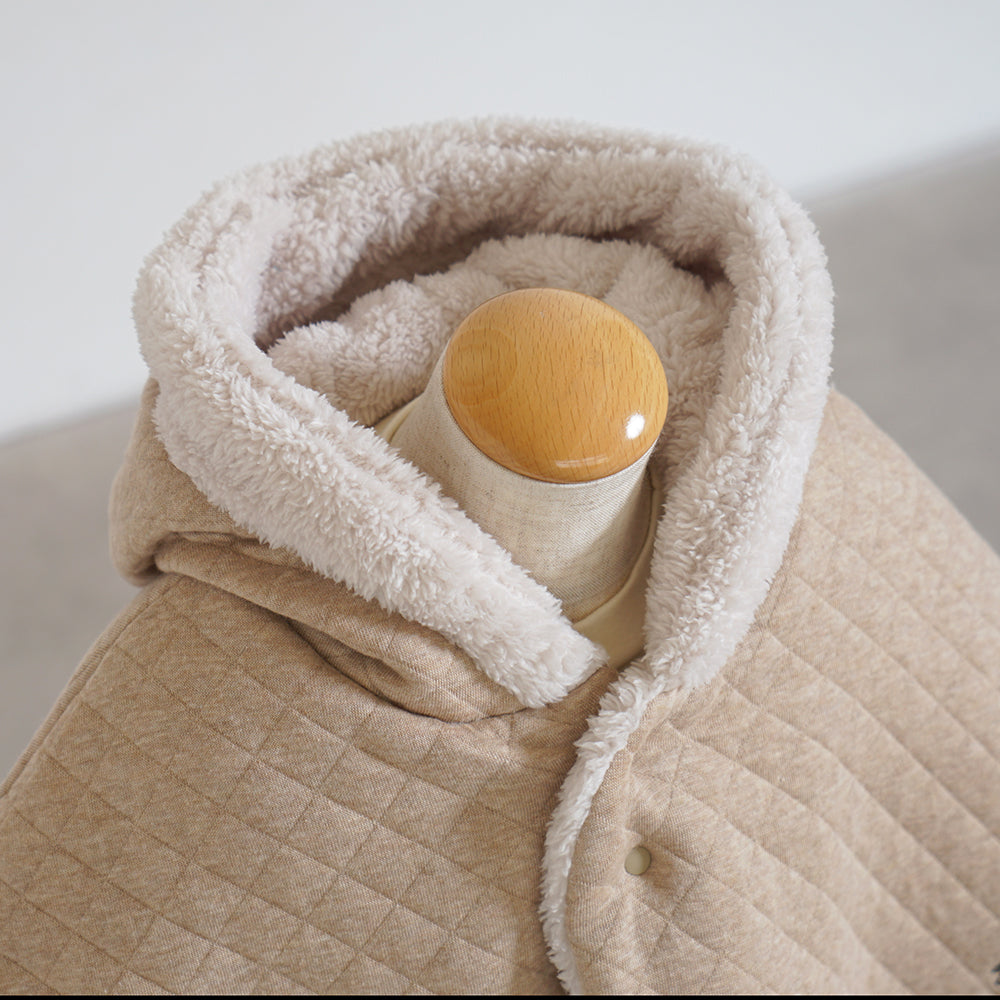 とんがり帽子リバーシブルマント ベージュ(新生児-100cm)