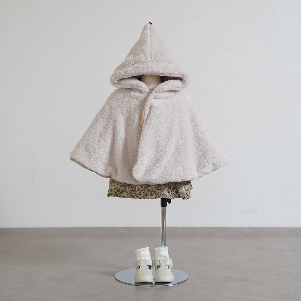 とんがり帽子リバーシブルマント ベージュ(新生児-100cm)