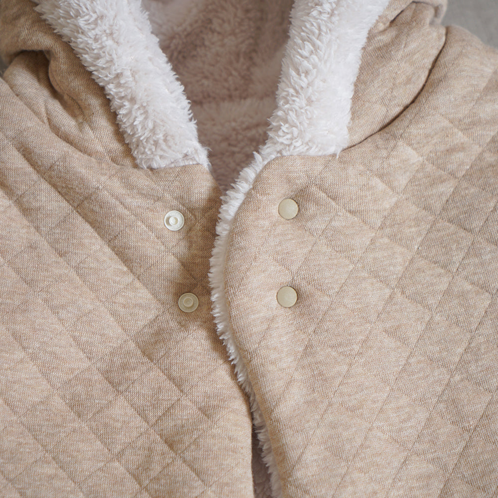 とんがり帽子リバーシブルマント ベージュ(新生児-100cm)