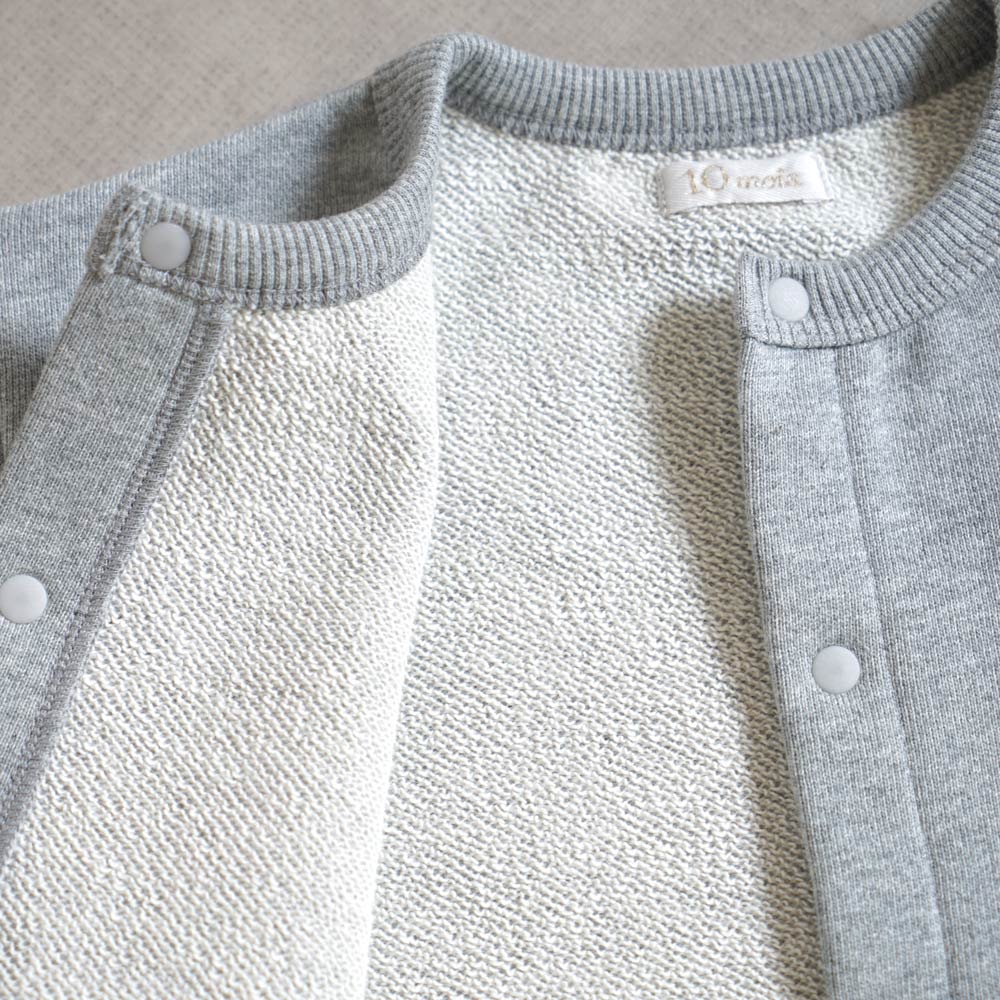 裏毛カーディガン グレー 70-80・80-90・90-100cm