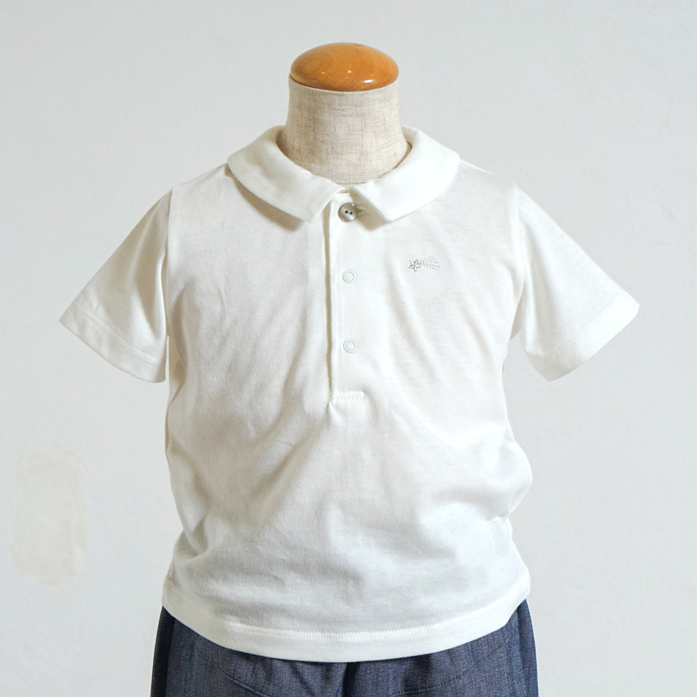 star刺繍半袖プルオーバー ホワイト 80・90・100・110cm