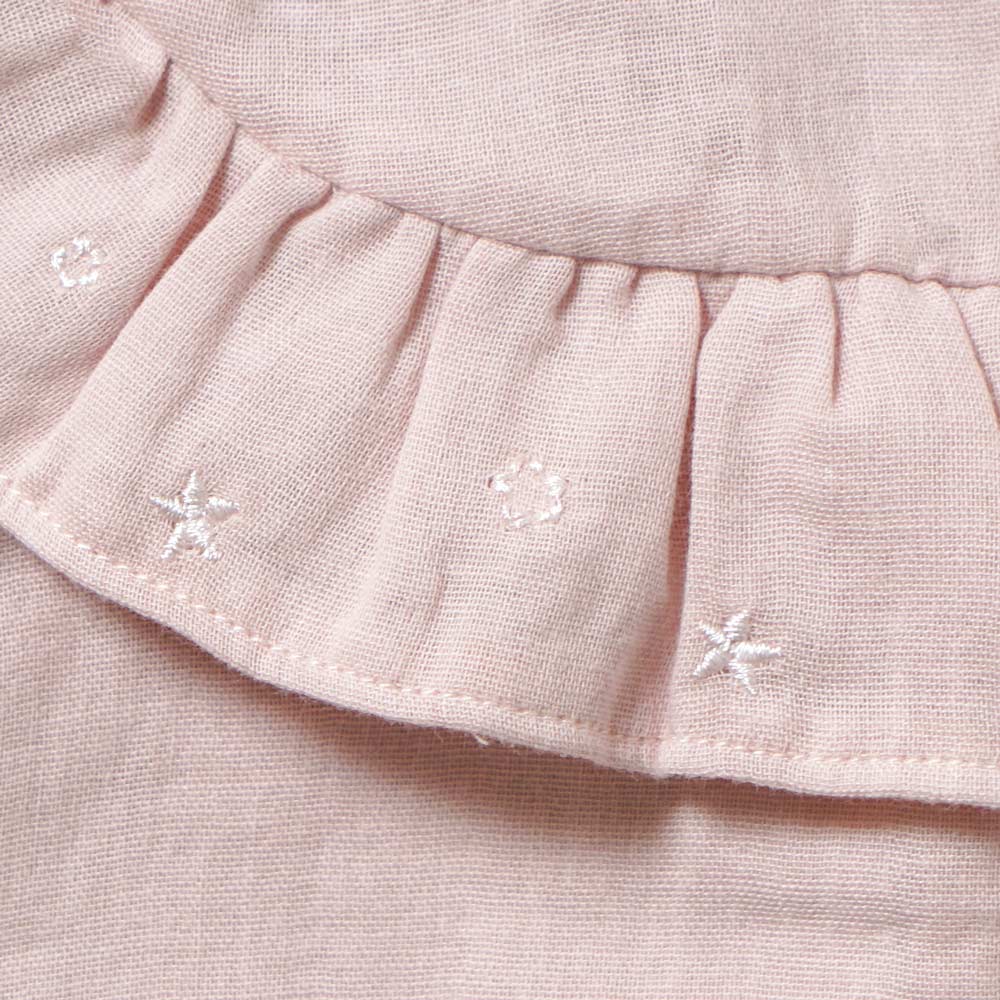 star刺繍フリルWガーゼ　2wayドレス　ピンク　50-70cm / ツーウェイオール