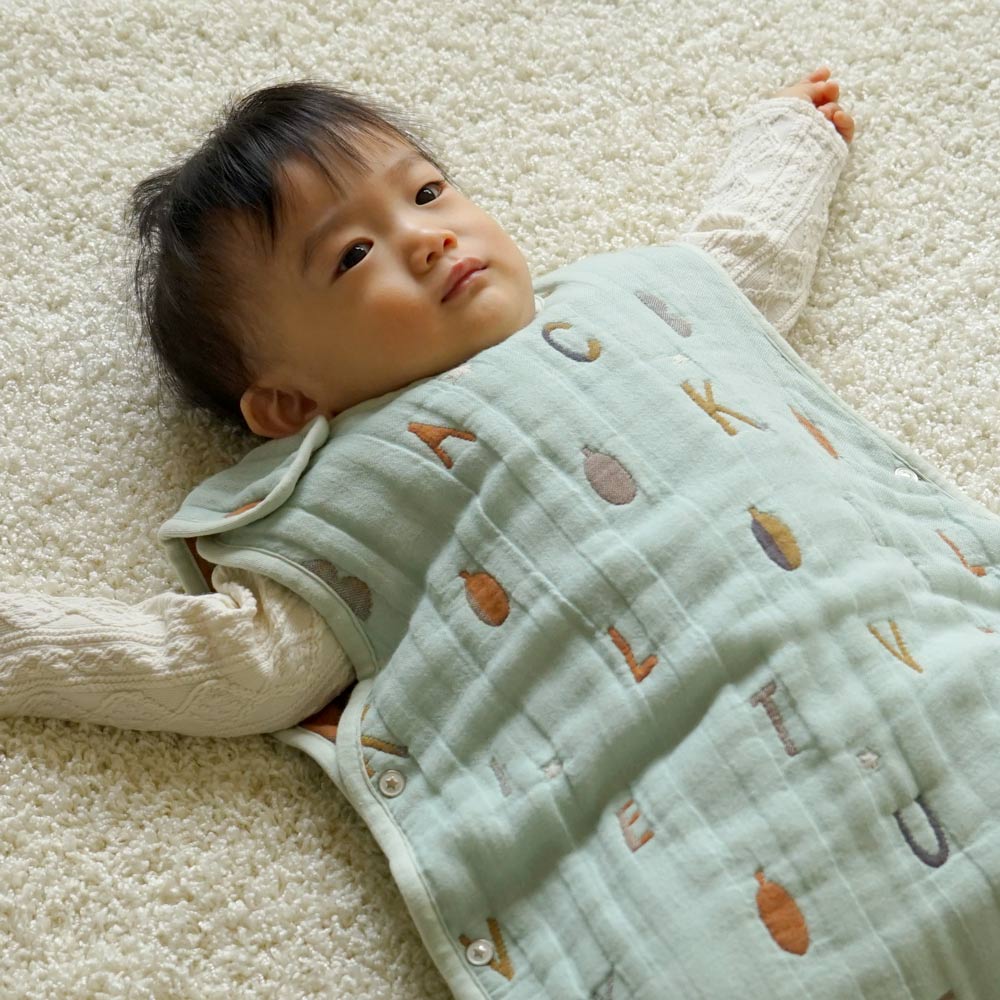 コットンウールスリーパー（ベビーサイズ）ミント　 / 名入れ刺繍可