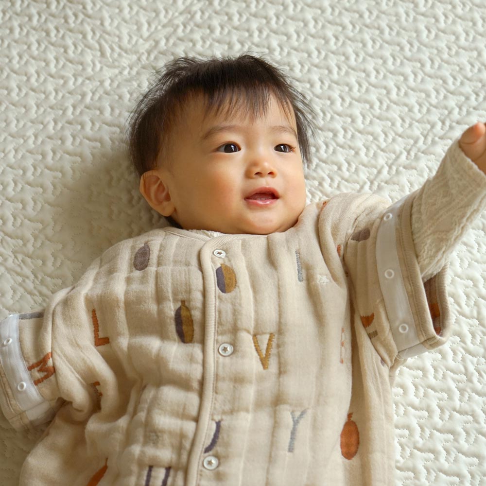 コットンウール6wayスリーパー ベージュ  / 名入れ刺繍可