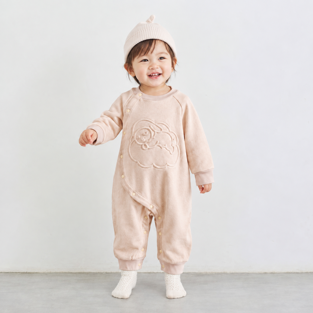 モワロンパース ペールピンク 70・80cm