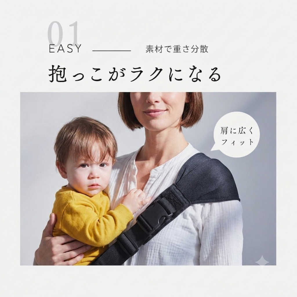 Shoulfy（ショルフィー）ブラック/ 抱っこ紐　10mois