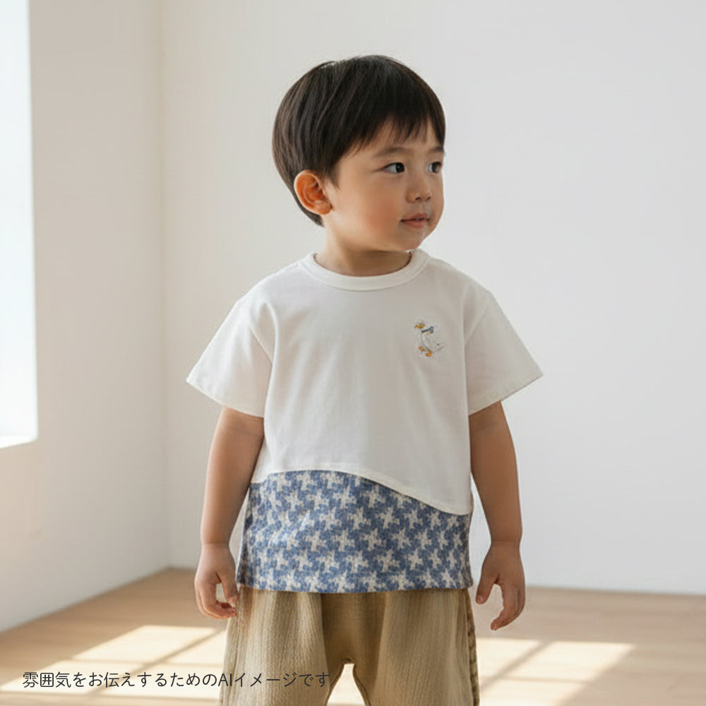 アヒル刺繍Tシャツ ライトブルー 80・90・100・110cm