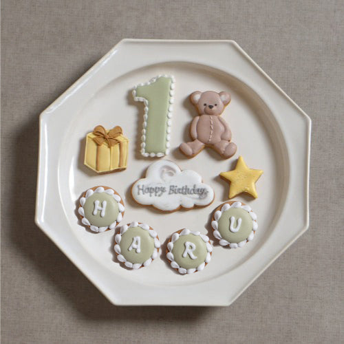 バースデーアイシングクッキーセット　くま◎　/ 名入れ