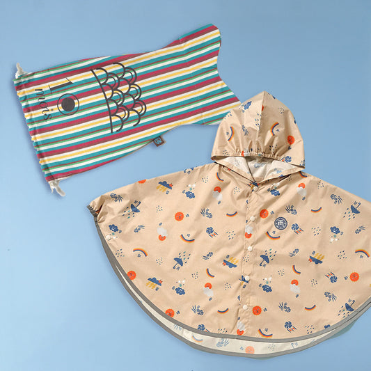 【予約】こいのぼり巾着ギフトレインポンチョ tupera tupera 80-100cm