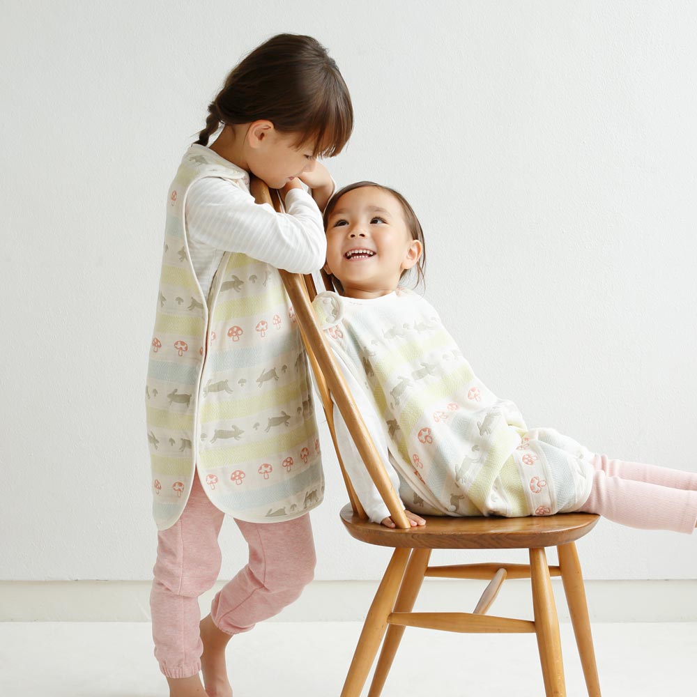 ラパンラパン　スリーパー　ベビーサイズ　ふくふくガーゼ(6重ガーゼ)　/ 名入れ刺繍可