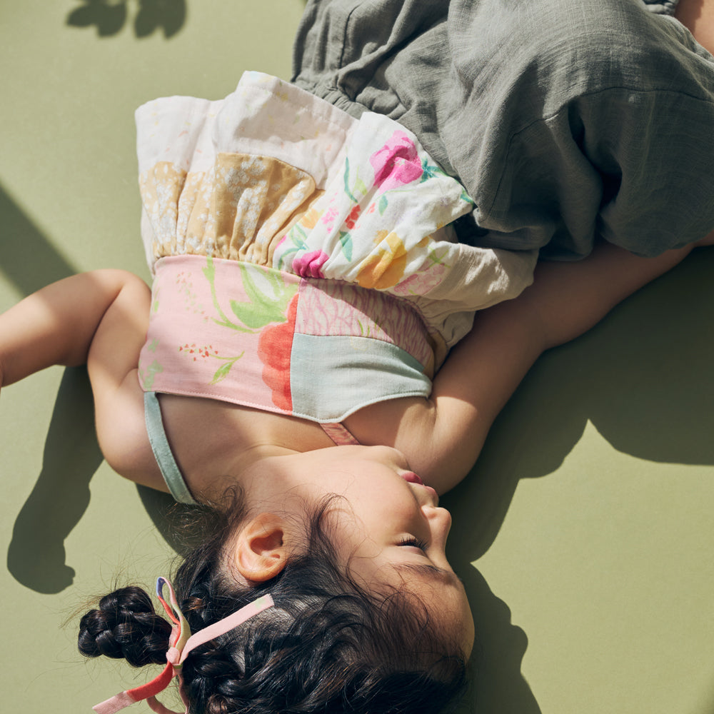 パッチワークキャミソール ピンク 80-90・90-100cm