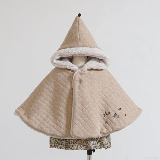 とんがり帽子リバーシブルマント ベージュ(新生児-100cm)