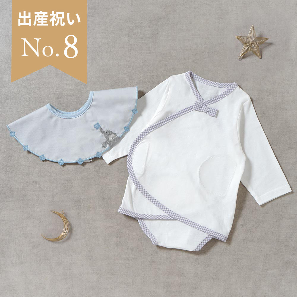 刺繍スタイ PATTO SATTO OMEKASHI ギフトセット ブルー