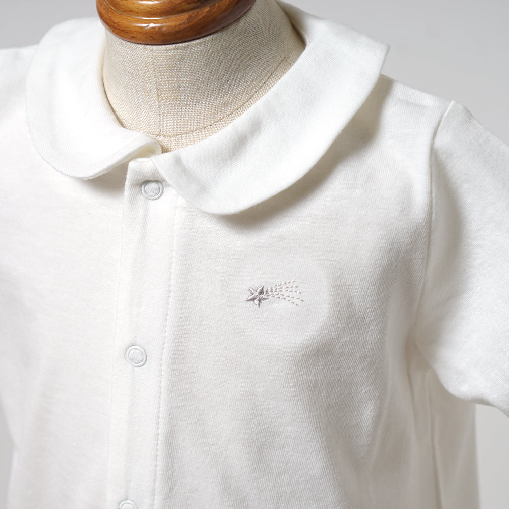 star刺繍半袖ボディ ホワイト 70・80cm