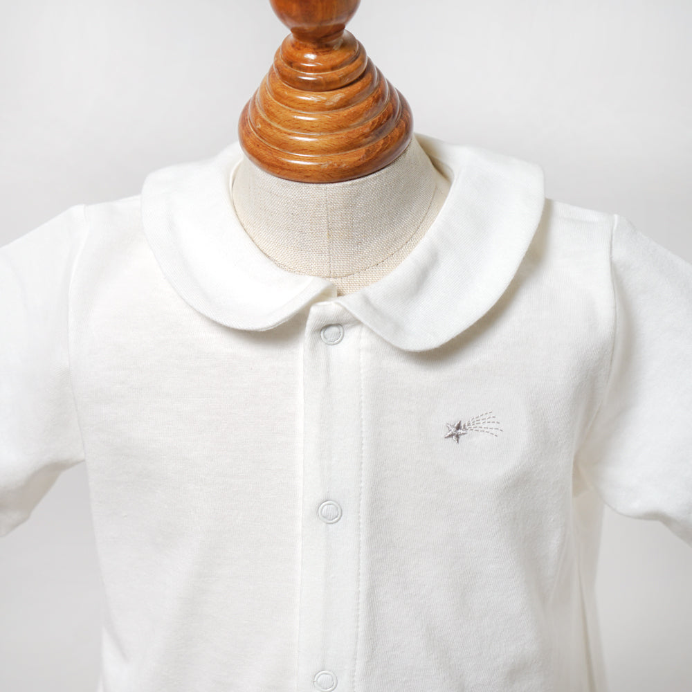 star刺繍半袖ボディ ホワイト 70・80cm