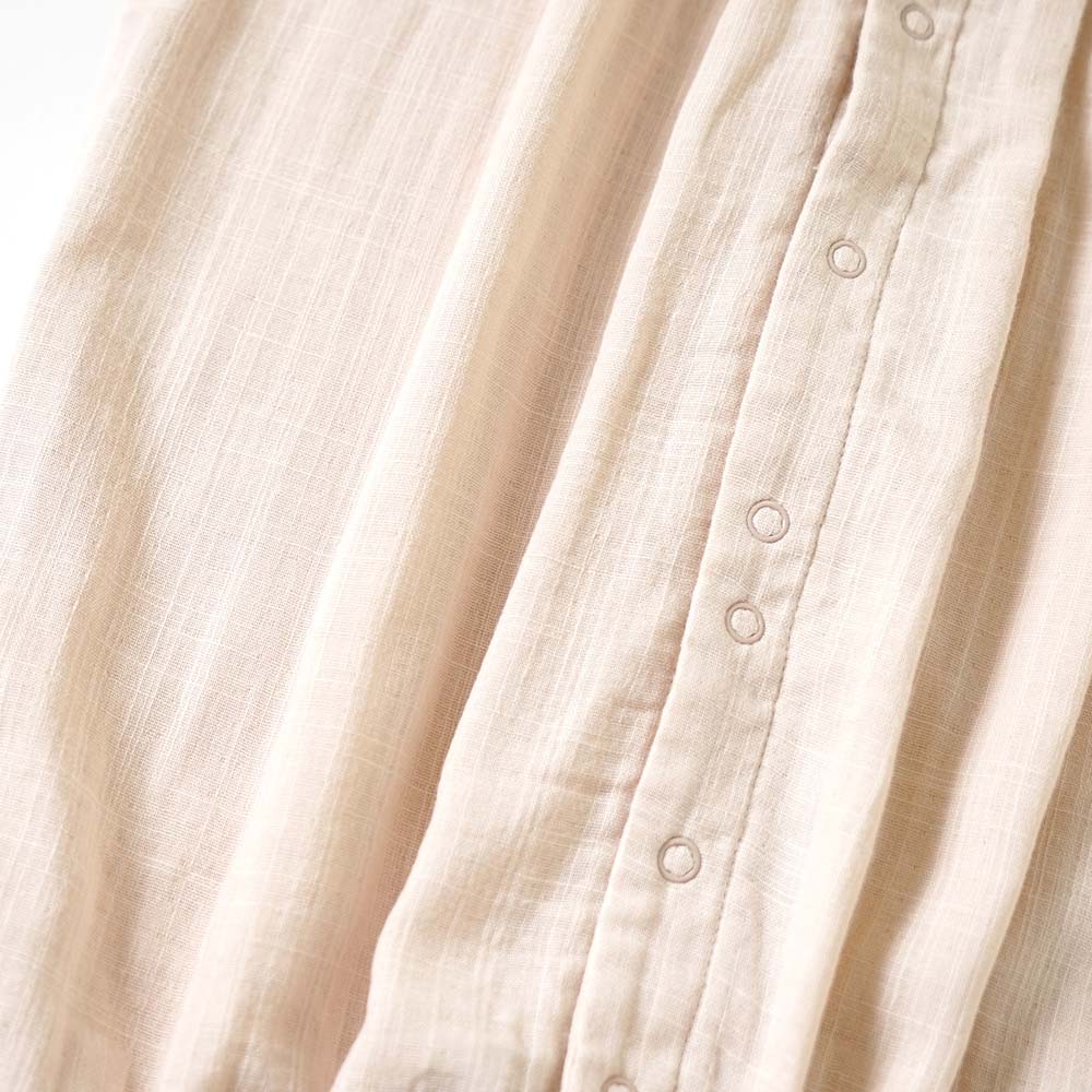 Wガーゼ丸衿2wayドレス(2wayオール) ペールピンク　50-70cm