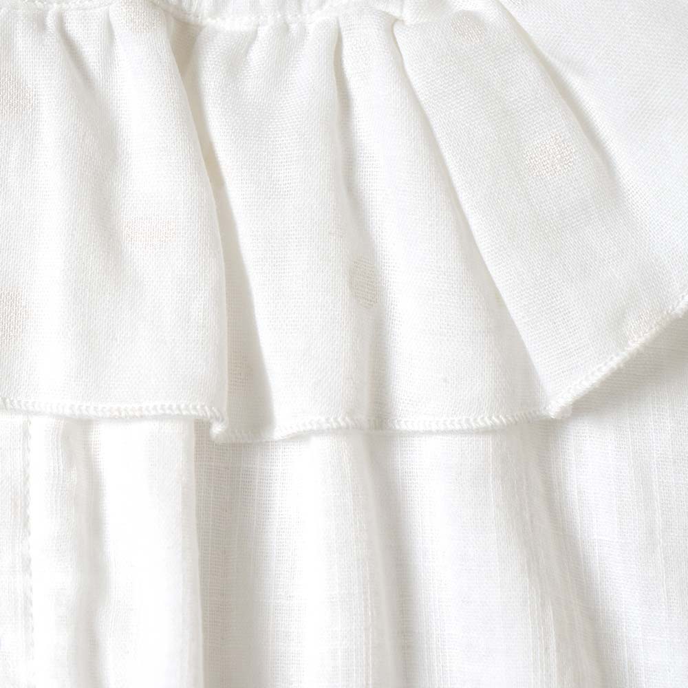 フリルガーゼ2wayドレス　ボンネット付き　ホワイト　50-70cm / ツーウェイオール