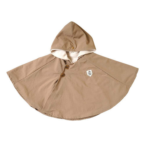 3wayベビーマント キャメル×オフホワイト