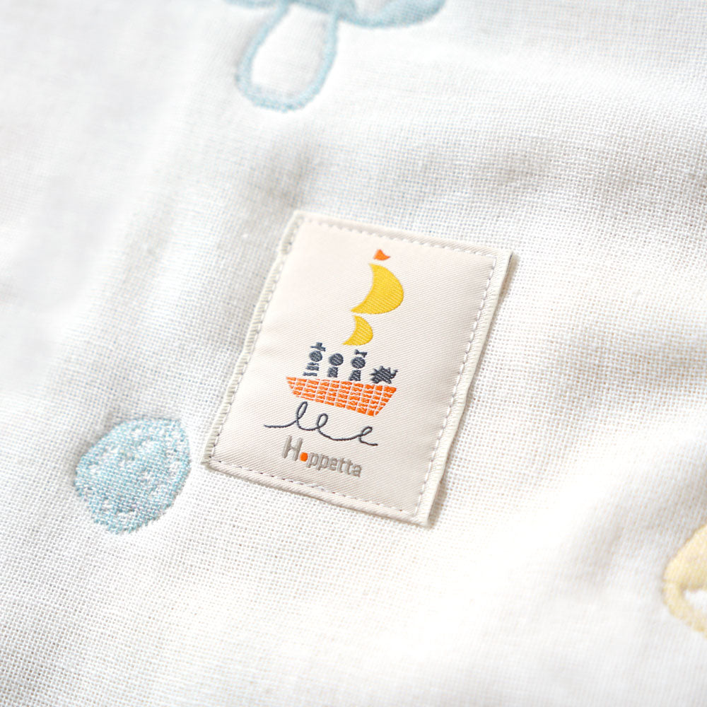 リサイクルコットン　シャンピニオン　ガーゼケット(ベビー)　６重ガーゼ/ 名入れ刺繍