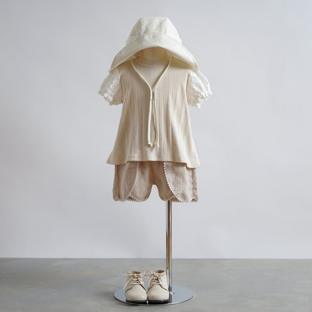 リネン花びら ショートパンツ ベージュ 100cm