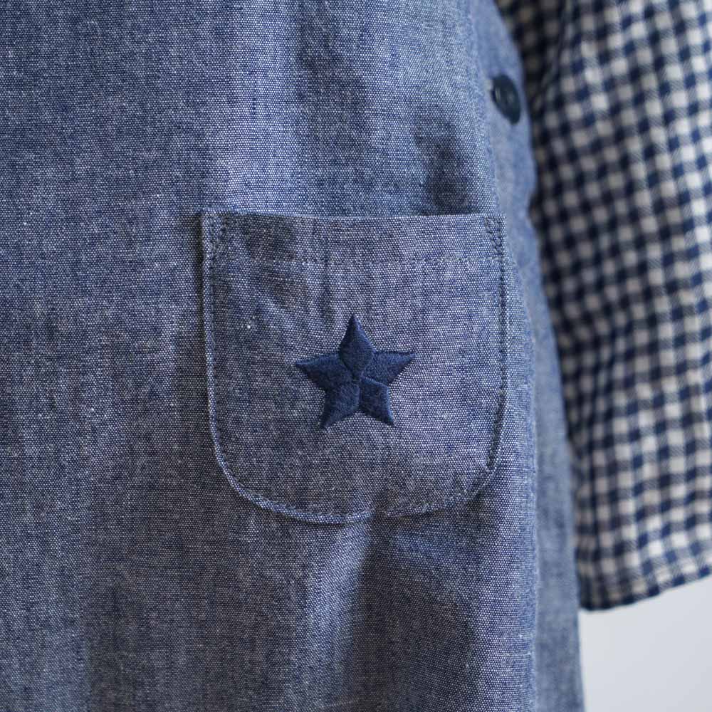 star刺繍ダンガリーサロペット　ネイビー　90-100cm