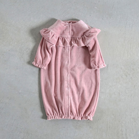star刺繍フリルベロア2wayドレス(2wayオール)　ピンク　50-70cm