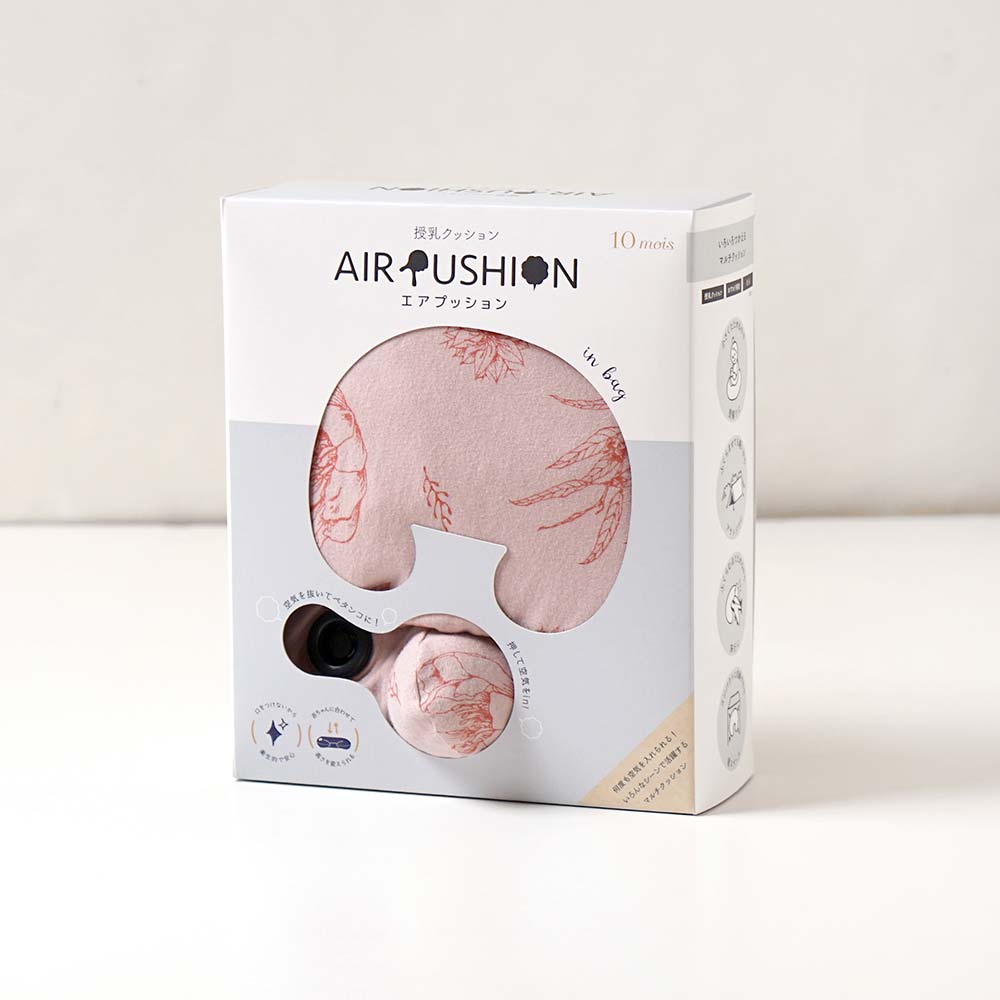 AIR PUSHION(授乳クッション) pour maman ピンク(草花柄) – 10mois