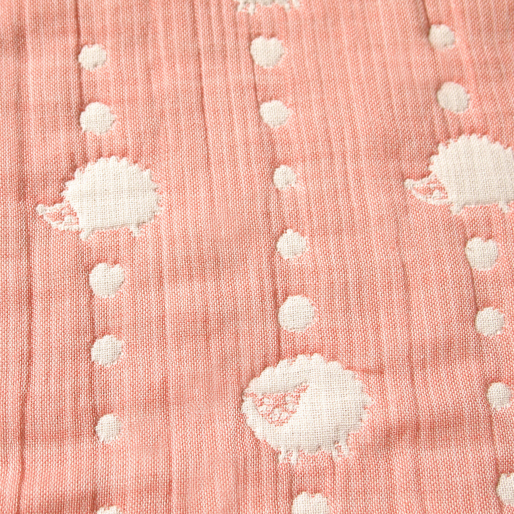サーモンピンク　スリーパー　トドラー・キッズサイズ　ふくふくガーゼ(6重ガーゼ)　/ 名入れ刺繍可