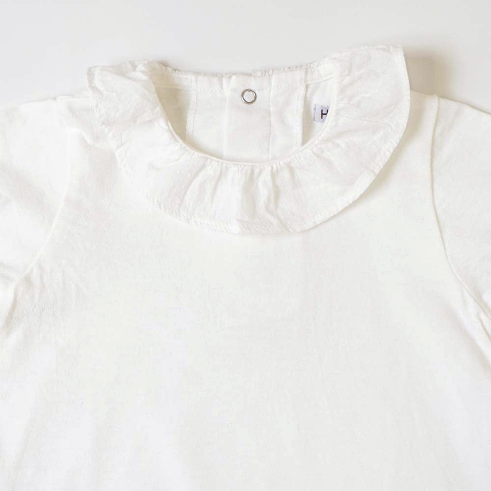 フリルドットTシャツ　オフホワイト　80cm・90cm・100cm・110cm