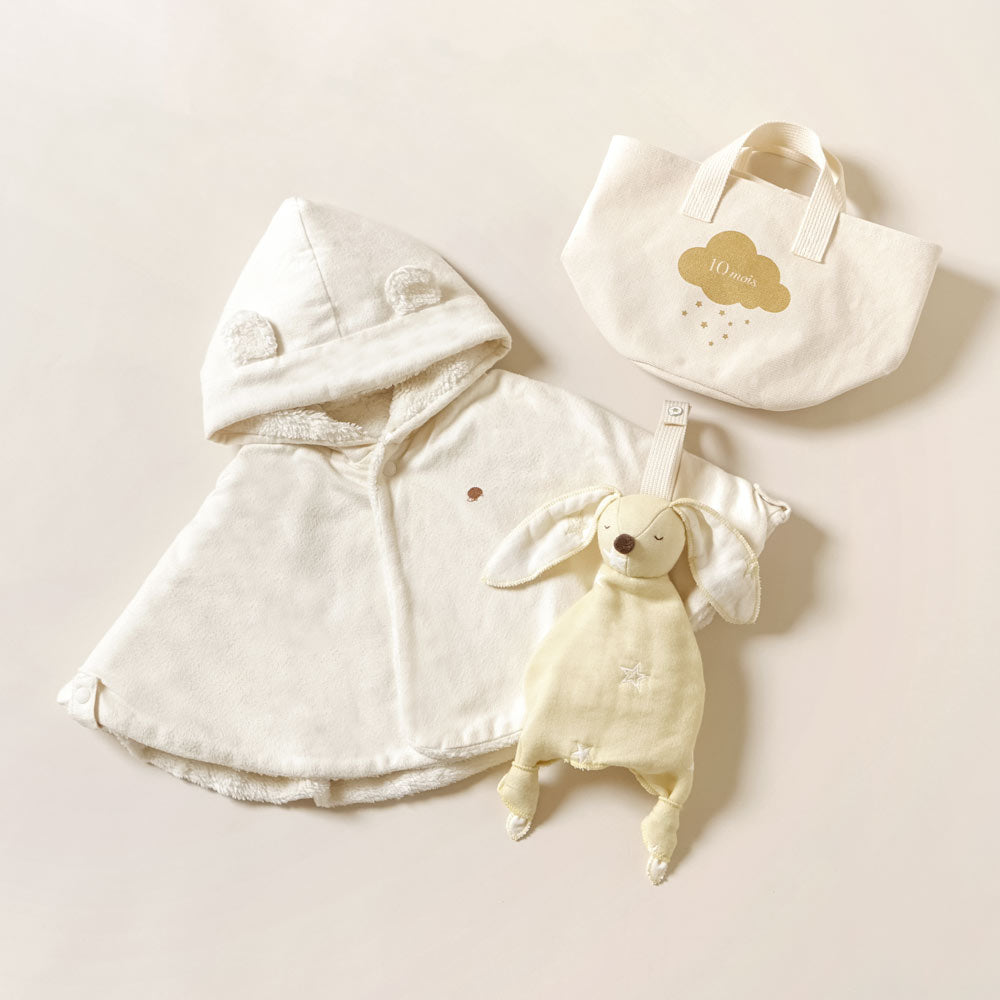 帆布BAGギフト　ベビーマント　きなり / 出産祝い / 名入れ刺繍可