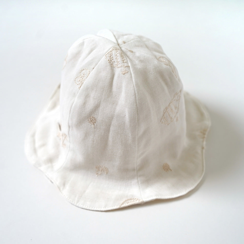 刺繍 リバーシブル チューリップハット　minori  ベビー帽子　頭囲48-50cm