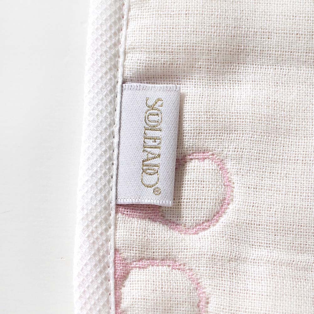 モン・ヌヌース　スリーパー　ベビーサイズ　ピンク　ふくふくガーゼ(6重ガーゼ) / 名入れ刺繍可