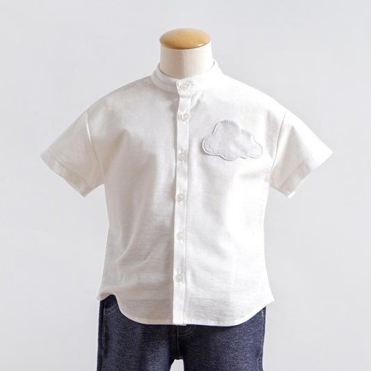 雲ポケットシャツ　ホワイト 80cm・90cm・100cm・110cm