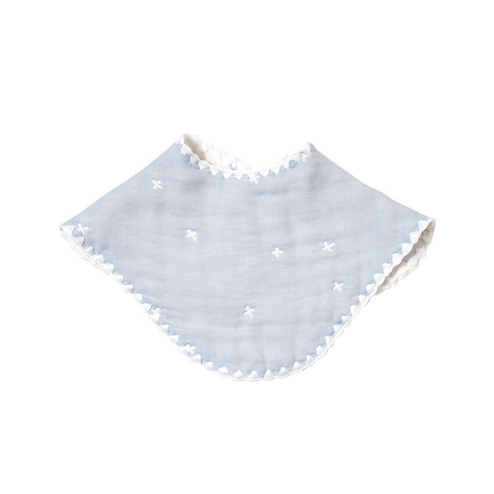 ふくふくガーゼ(6重ガーゼ) 2wayビブ(2枚セット) パウダーブルー   / ギフト包装不可